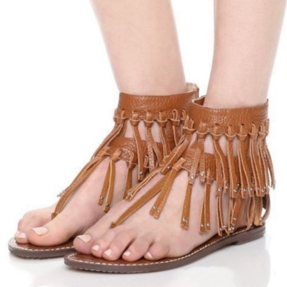 Sam Edelman Griffen Fringe Leather Sandals 6.5